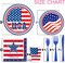 177PCS 4th of July Party Supplies Set – Plates, Napkins, Cups, Cutlery & Tablecloths